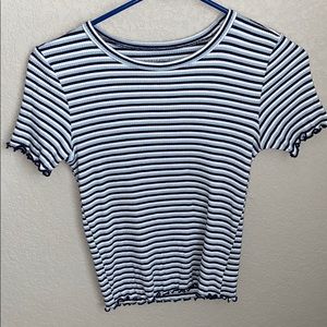 Rubbed Blue and White Tee